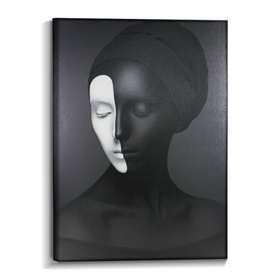 Zwart en wit Modern Art Framed Canvas Custom Wall Art Canvas met verschillende grootte