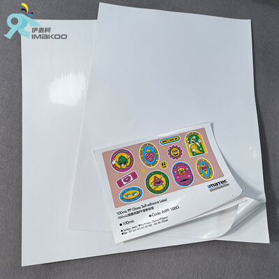 Inkjet Glanzend Polypropyleen Label Sticker Papier Printbaar Waterdicht 100micron PP Sticker A4 A3